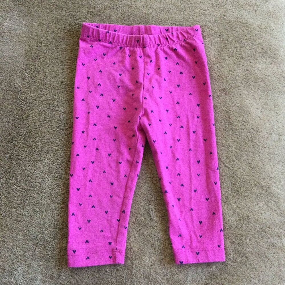 12M to 18M GUC Gymboree Pink Hearts Capri Leggings